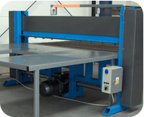 Presses for stiffening inflections in fence panels